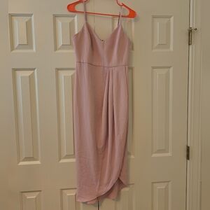 Lulu's Dusty Pink Midi Dress with Spaghetti Straps